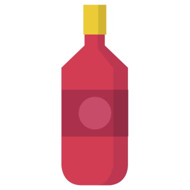 Şarap ikonu şişesi. vektör illüstrasyonu