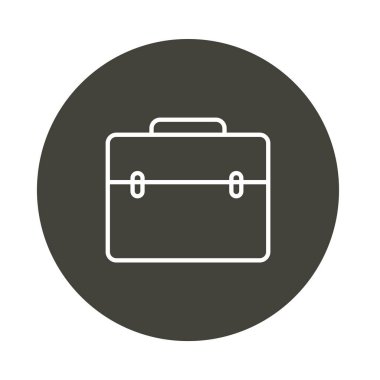 Çantanın vektör yuvarlak simgesi izole edildi