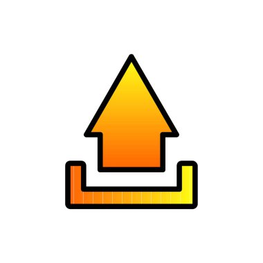 Turuncu arkaplanda izole edilmiş ok simgesi