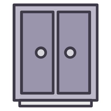 Beyaz arka plan üzerinde izole gardırop simgesi