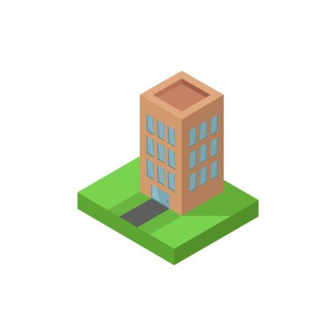 Tek izole bina simgesinin vektör illüstrasyonu