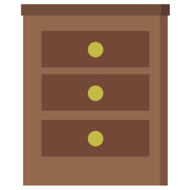 Dolap çekmece simgesi beyaz arkaplanda izole edilmiş düz stil