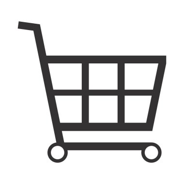 Basit bir alışveriş arabası simgesi, vektör illüstrasyonu