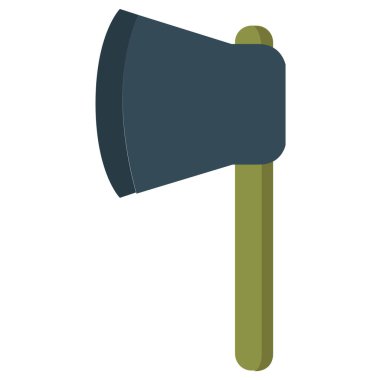 Düz bir arkaplanda izole edilmiş balta simgesi. 