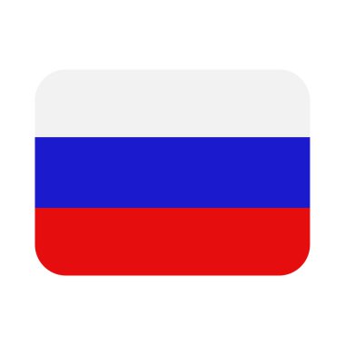 Rus bayrağı. Beyaz üzerine izole edilmiş simge