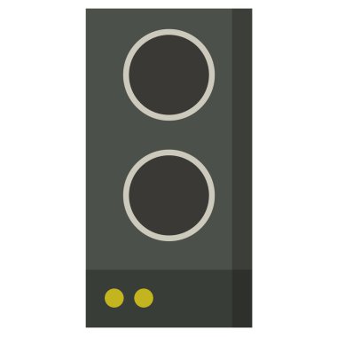 Ses hoparlörü simgesi. Subwoofer simgesi beyazda izole edildi 