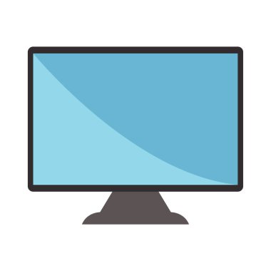 Beyaz arka plan üzerinde izole bilgisayar monitör simgesini