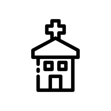 kilise vektör çizgisi illüstrasyonu