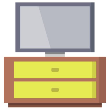 Beyaz arkaplanda televizyon simgesi izole edildi