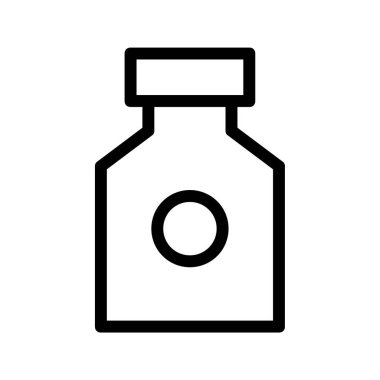 tıbbi şişe vektörü ince çizgi simgesi