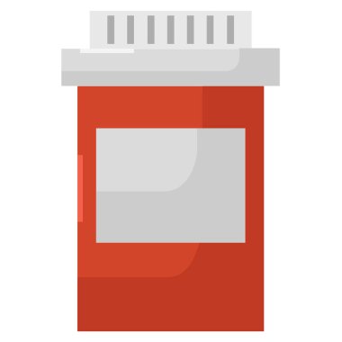 Tıbbi şişe simgesi vektörü beyaz arkaplanda izole edildi