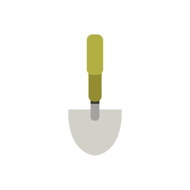 Kazı ve inşaat ikonu için kürek, moda tarzı, beyazda izole  