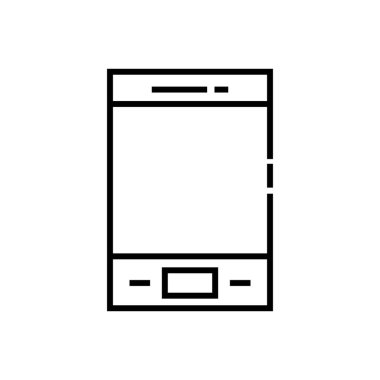 Beyaz arkaplanda akıllı telefon simgesi, modern cep telefonu simgesi 