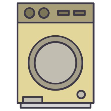çamaşır makinesi web simgesi vektör çizimi  