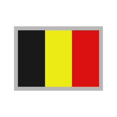 Beyaz arka planda Belçika bayrağı. Vektör çizimi