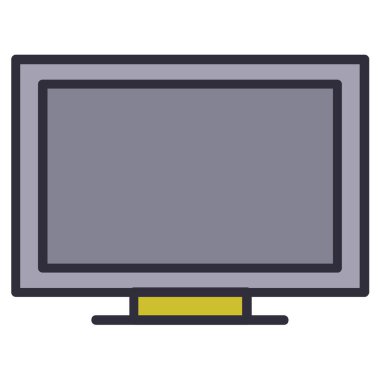 Beyaz arkaplanda televizyon simgesi izole edildi