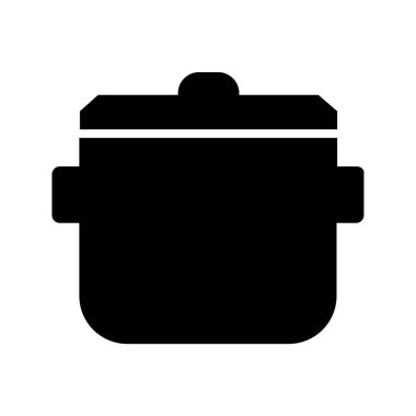 Mutfak çömleği simgesi beyaz arkaplanda izole edilmiş düz stil. 