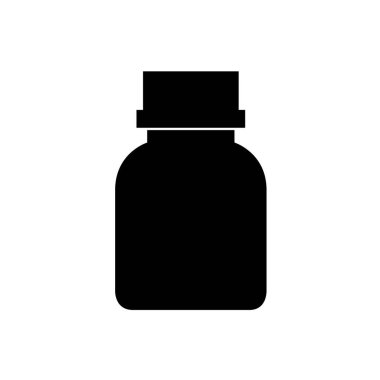 Tıbbi şişe ikonu. düz vektör çizimi beyaz arkaplanda izole edildi