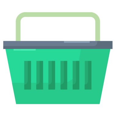 Alışveriş sepeti simgesi, vektör illüstrasyonu