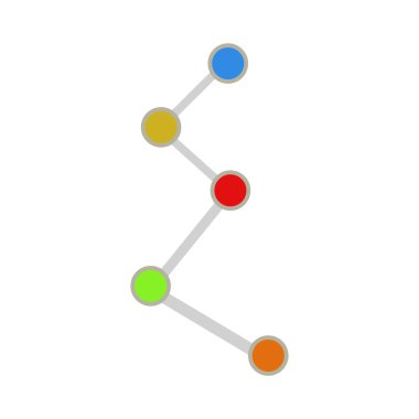 Beyaz arkaplanda izole edilmiş renkli atom