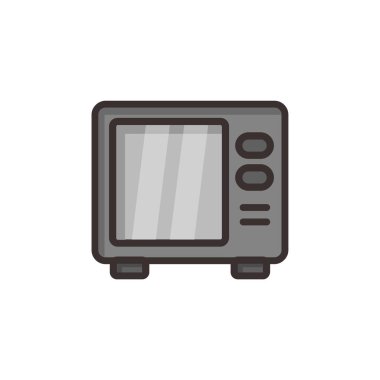 Mikrodalga fırın ikonu. Beyaz arkaplanda resim