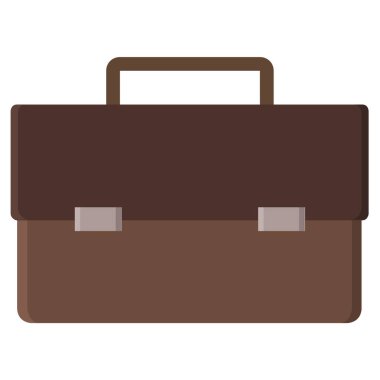 Kahverengi evrak çantası. Web simgesi basit illüstrasyon