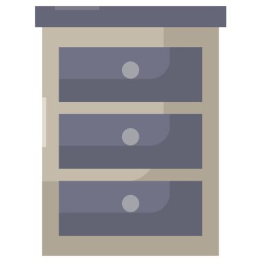 Kabine simgesi beyaz arkaplanda izole edilmiş düz bir şekilde. 