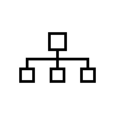 beyaz arkaplanda izole edilmiş hiyerarşi simgesi vektörü