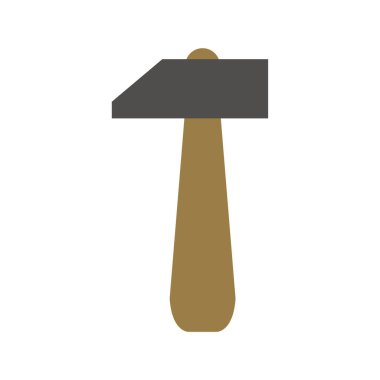 Beyaz arka plan üzerinde çekiç simgesi    