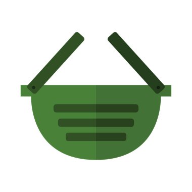 Alışveriş sepeti simgesi, vektör illüstrasyonu