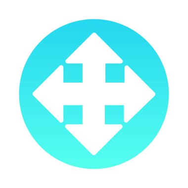 Beyaz bir arka plan üzerinde gösterilen simge okları genişletin