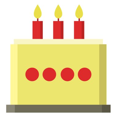 Üzerinde mumlar olan doğum günü pastası.