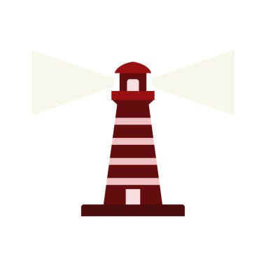 beyaz arkaplanda deniz feneri simgesi