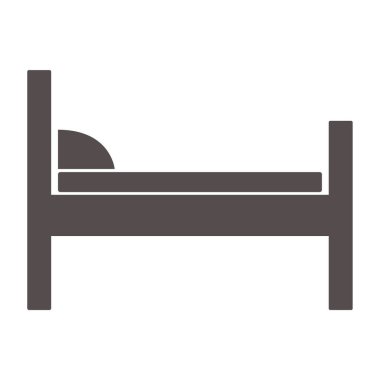 Modern yatak simgesinin izometrik vektör çizimi     