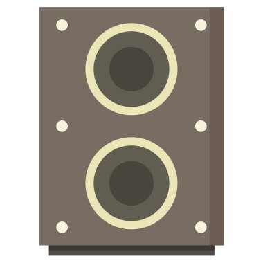 Ses hoparlörü simgesi. Subwoofer simgesi beyazda izole edildi 