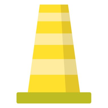 Trafik konisi simgesi, düz biçim tasarımı 