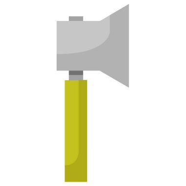 Düz bir arkaplanda izole edilmiş balta simgesi. 