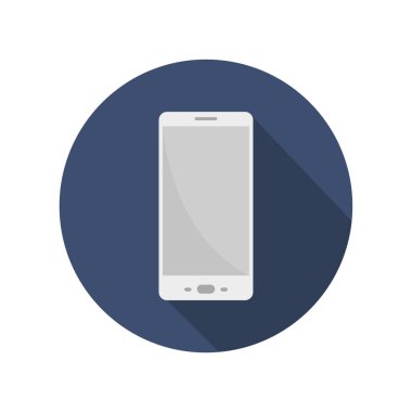 Beyaz arkaplanda akıllı telefon simgesi, modern cep telefonu simgesi 