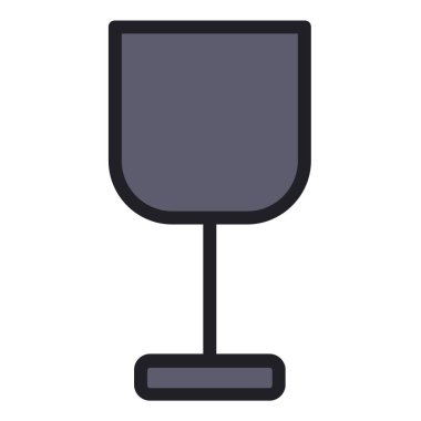 şarap cam ikonu, vektör illüstrasyonu 