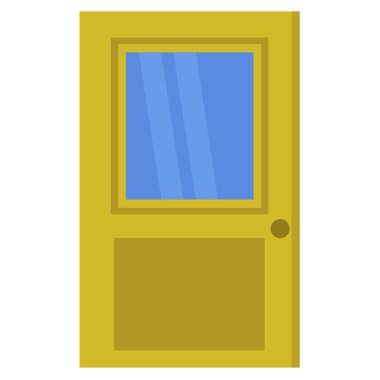 Kapı vektör simgesi. Giriş kapısı, çıkış kapısının vektör grafik çizimi 