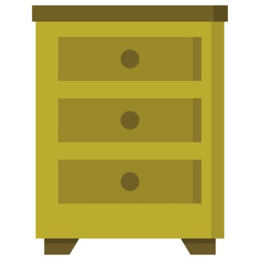 Dolap çekmece simgesi beyaz arkaplanda izole edilmiş düz stil. 