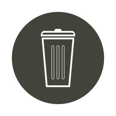 Çöp kutusu simgesi, vektör illüstrasyonu