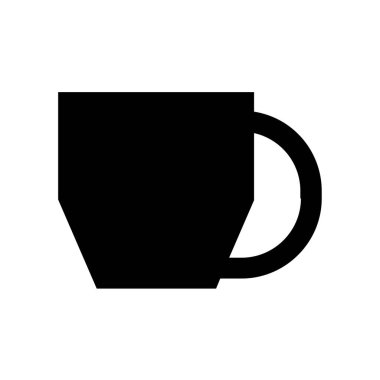 Beyaz arkaplanda izole edilmiş düz bir çay fincanı simgesi. 