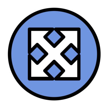 Beyaz bir arka plan üzerinde gösterilen simge okları genişletin