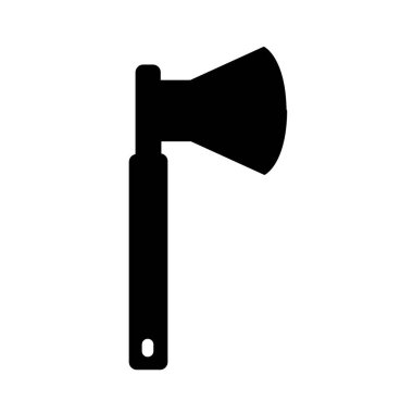 Düz bir arkaplanda izole edilmiş balta simgesi. 