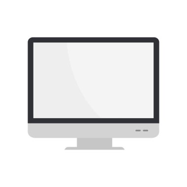 Beyaz arka plan üzerinde izole bilgisayar monitör simgesini