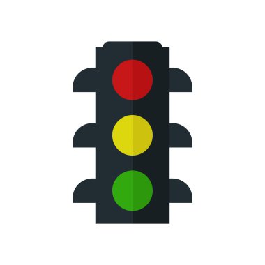 Beyaz arkaplanda izole edilmiş trafik ışığı simgeleri.                  