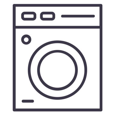 Çamaşır makinesi simgesinin vektör çizimi