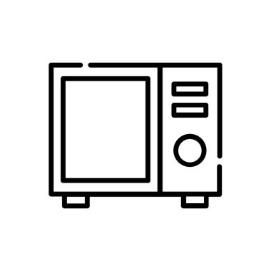 Beyaz arkaplanda mikrodalga fırın simgesi 