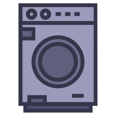 çamaşır makinesi web simgesi vektör çizimi  